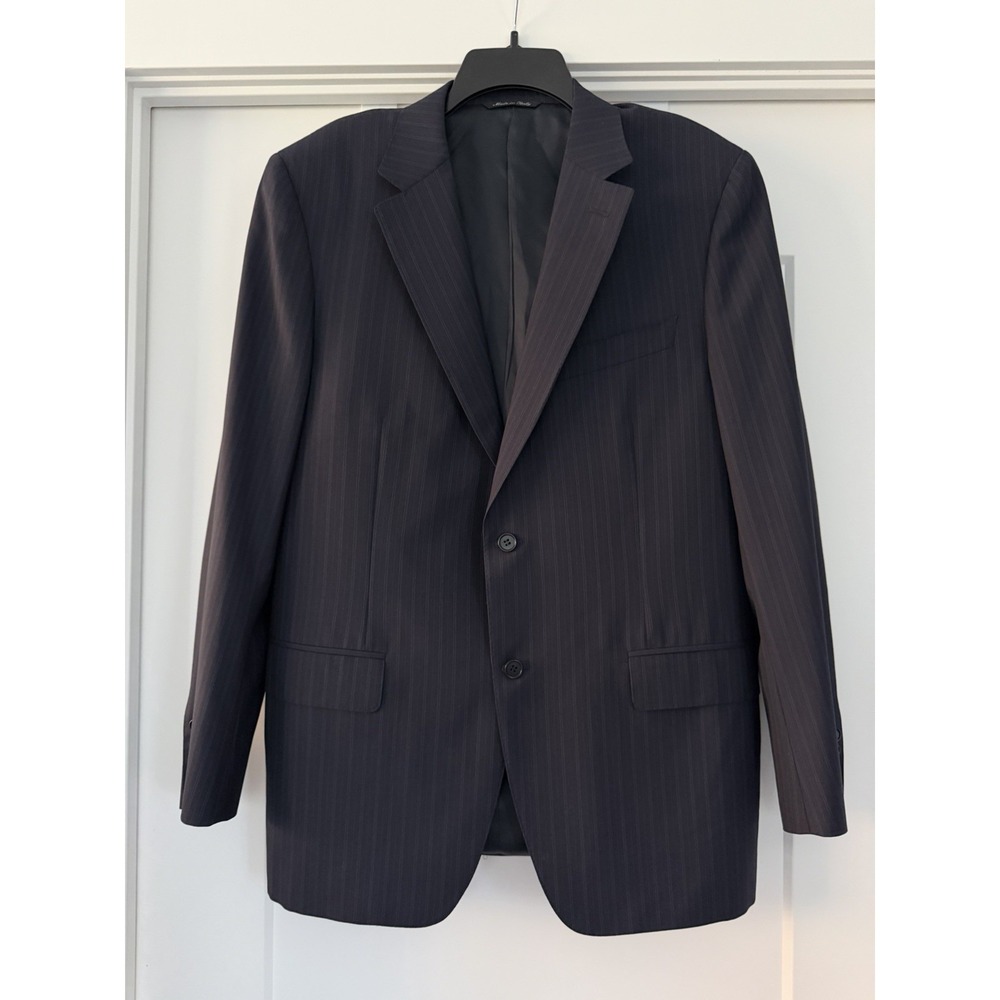 Canali Navy Pinstripe Suit Jacket Sport Coat Blazer 100% Wool Italian